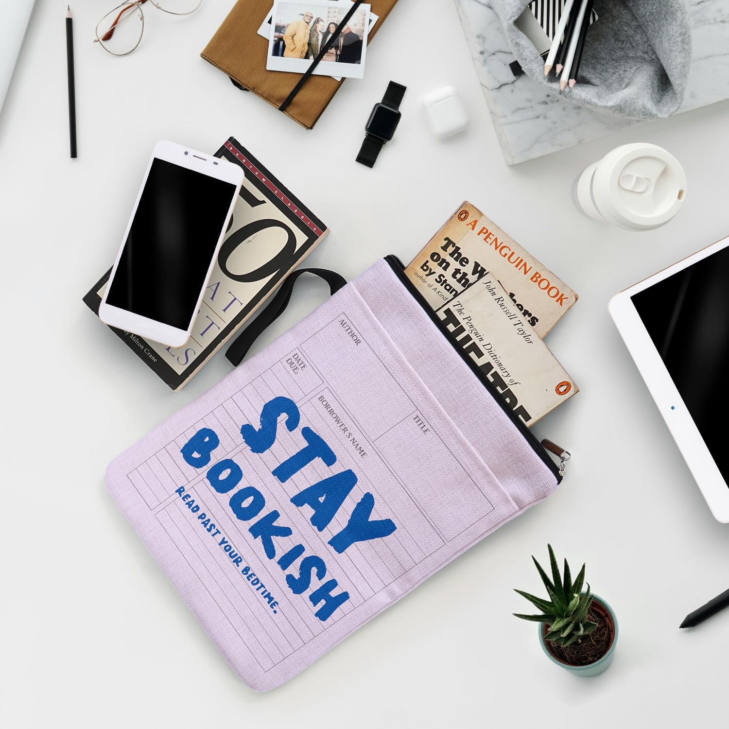 stay bookish book sleeve design